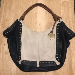 Vince Camuto Oversize Pebble Leather Studded Bag